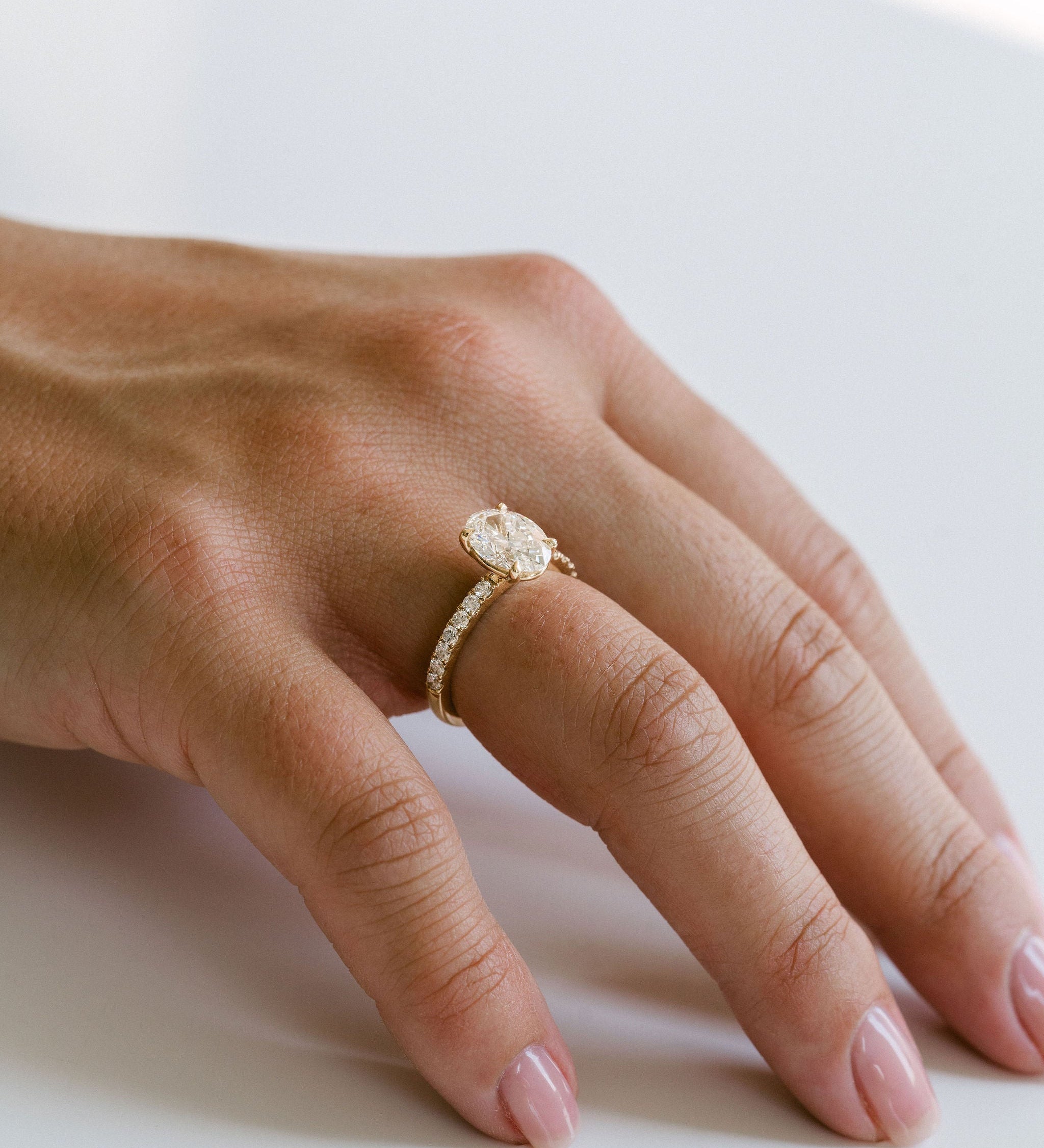 3.0 CT Elongated Cushion Solitaire Lab Grown Diamond Engagement Ringt