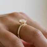 3.0 CT Elongated Cushion Solitaire Lab Grown Diamond Engagement Ringt