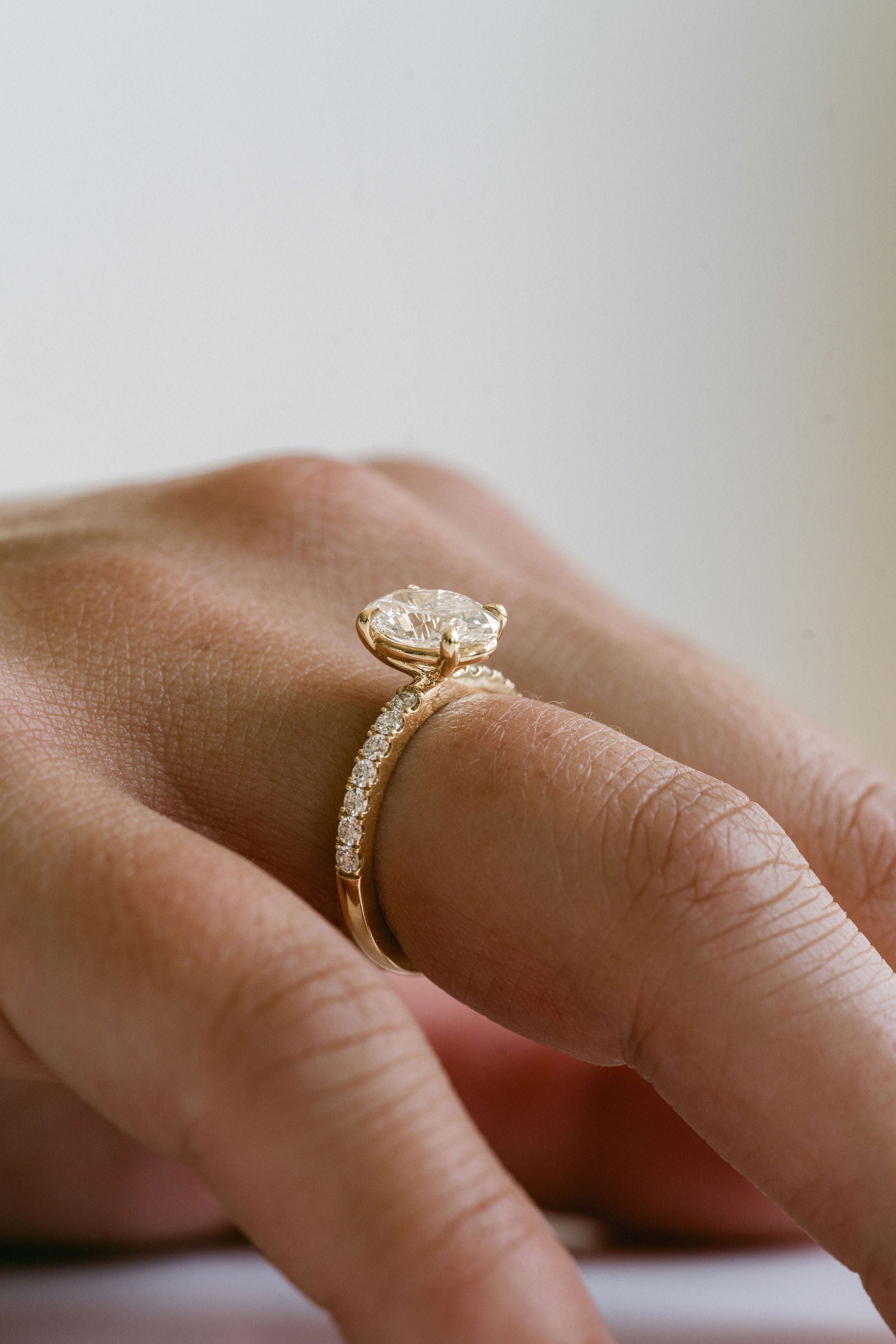 3.0 CT Elongated Cushion Solitaire Lab Grown Diamond Engagement Ringt