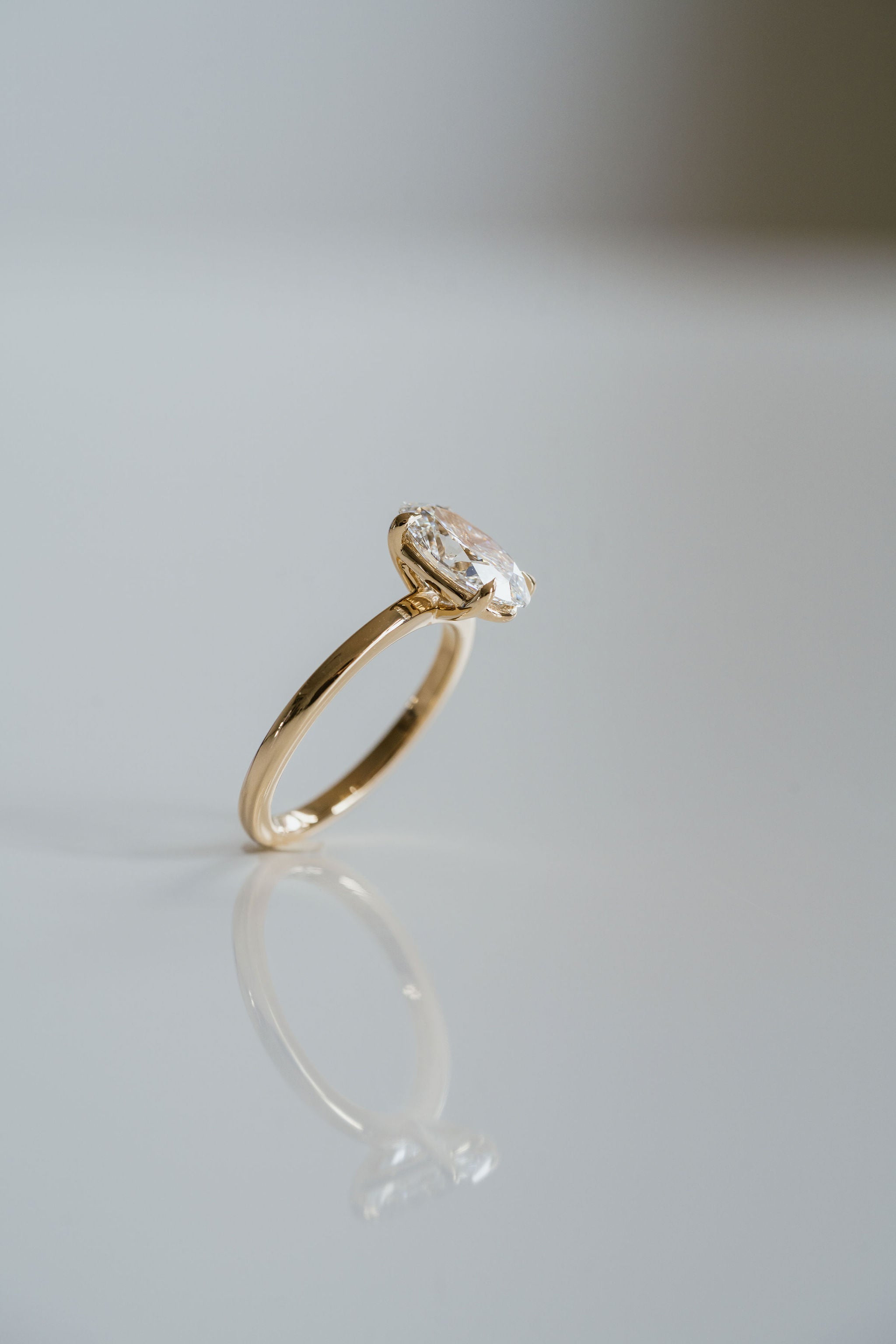 3.0 CT Elongated Cushion Solitaire Lab Grown Diamond Engagement Ringt