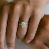 3.0 CT Elongated Cushion Solitaire Lab Grown Diamond Engagement Ringt