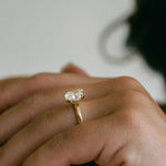 3.0 CT Elongated Cushion Solitaire Lab Grown Diamond Engagement Ringt