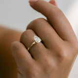 3.0 CT Elongated Cushion Solitaire Lab Grown Diamond Engagement Ringt