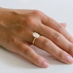 3.0 CT Elongated Cushion Solitaire Lab Grown Diamond Engagement Ringt
