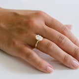 3.0 CT Elongated Cushion Solitaire Lab Grown Diamond Engagement Ringt