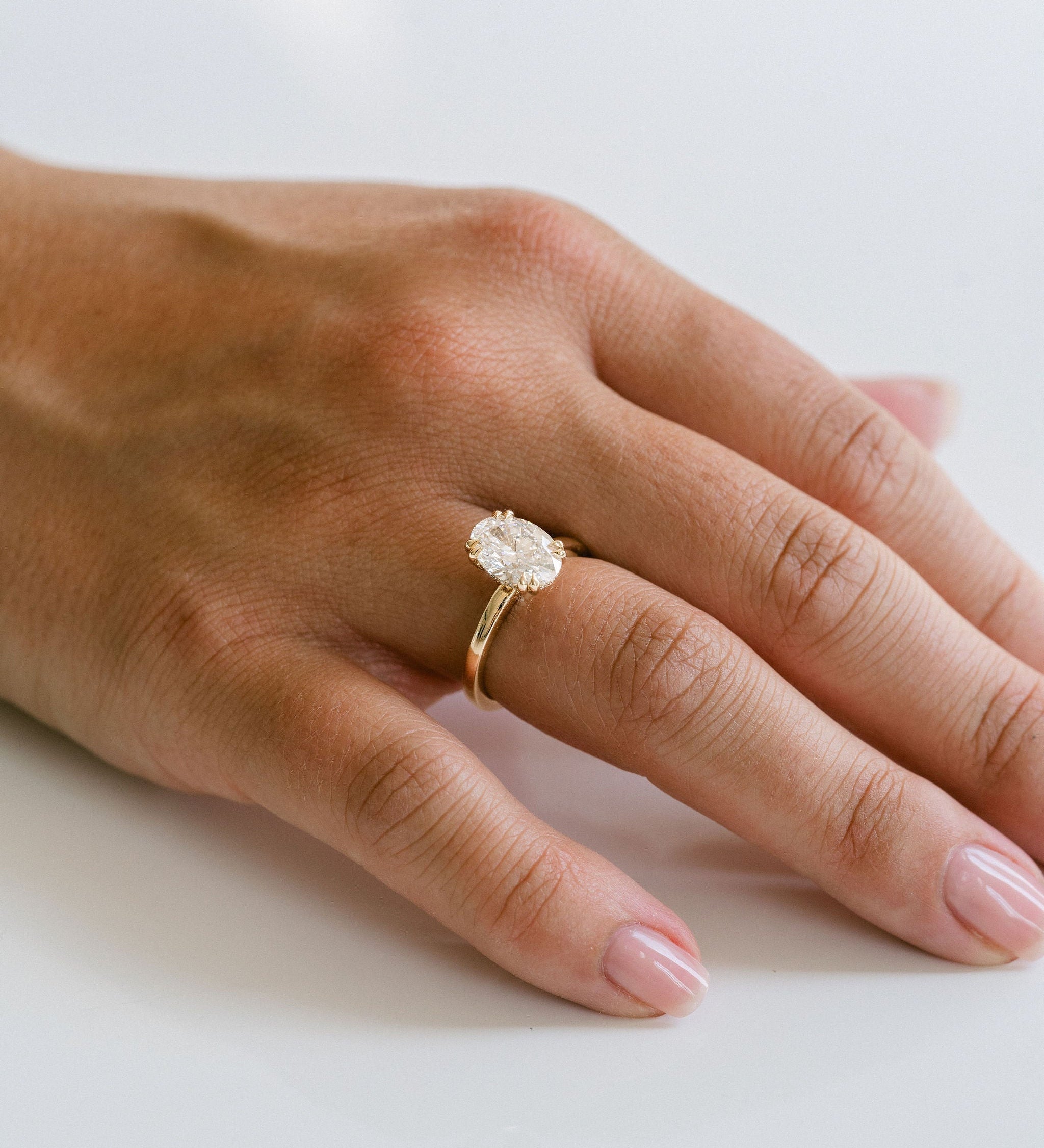 3.0 CT Elongated Cushion Solitaire Lab Grown Diamond Engagement Ringt