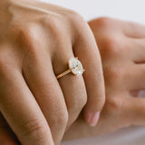 3.0 CT Elongated Cushion Solitaire Lab Grown Diamond Engagement Ringt