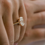 3.0 CT Elongated Cushion Solitaire Lab Grown Diamond Engagement Ringt