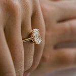 3.0 CT Elongated Cushion Solitaire Lab Grown Diamond Engagement Ringt
