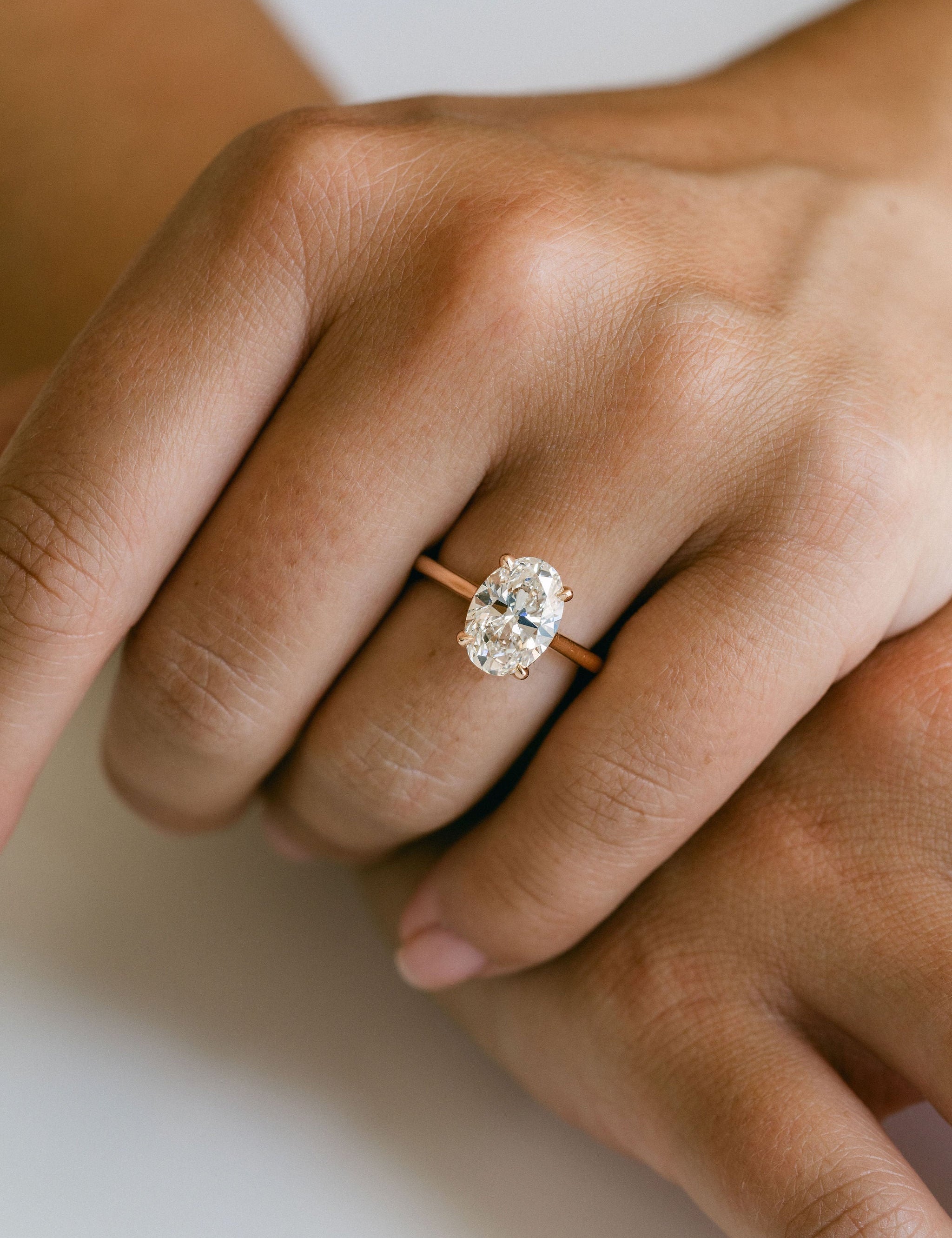 3.0 CT Elongated Cushion Solitaire Lab Grown Diamond Engagement Ringt