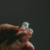 3.0 CT Elongated Cushion Solitaire Lab Grown Diamond Engagement Ringt