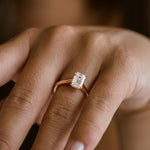 3.0 CT Elongated Cushion Solitaire Lab Grown Diamond Engagement Ringt
