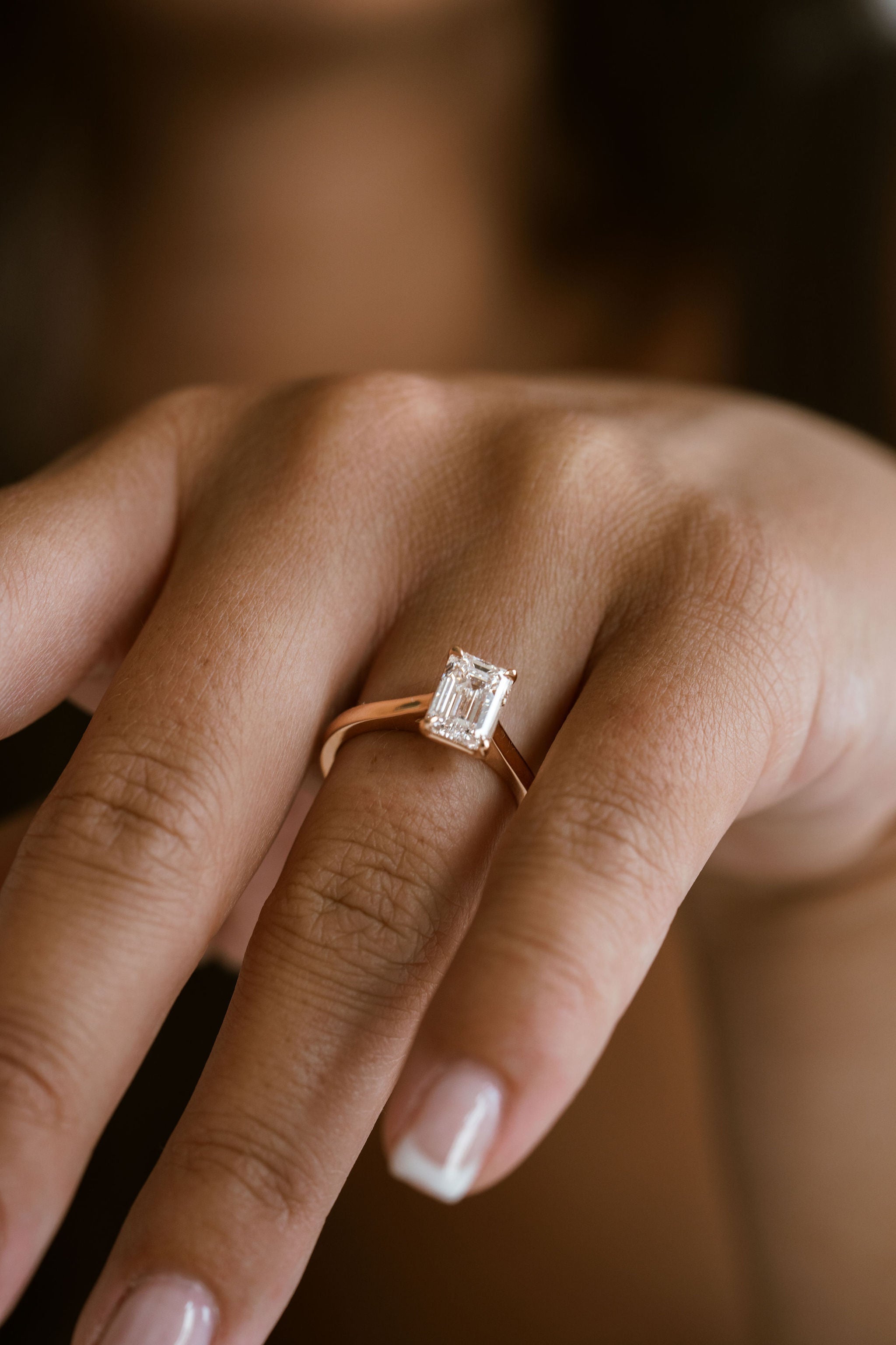 3.0 CT Elongated Cushion Solitaire Lab Grown Diamond Engagement Ringt