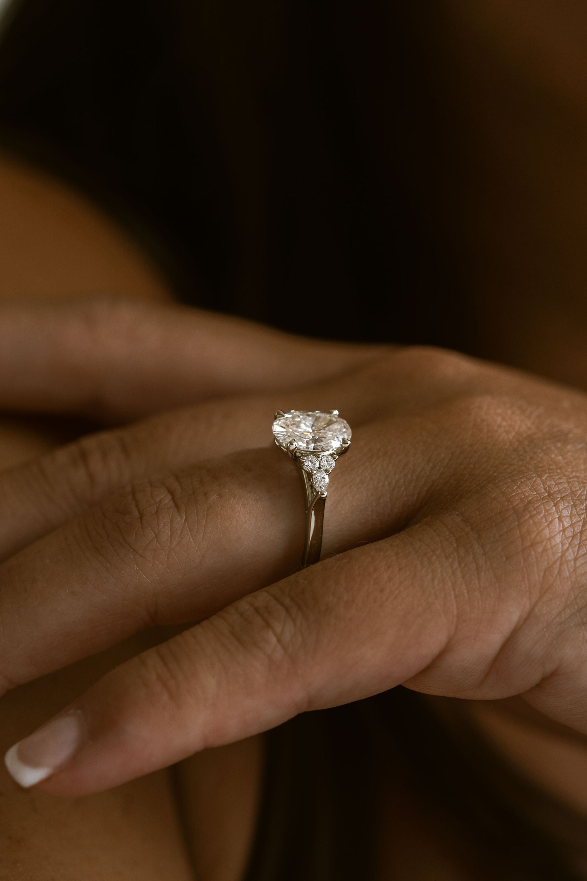 3.0 CT Elongated Cushion Solitaire Lab Grown Diamond Engagement Ringt