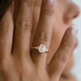 3.0 CT Elongated Cushion Solitaire Lab Grown Diamond Engagement Ringt