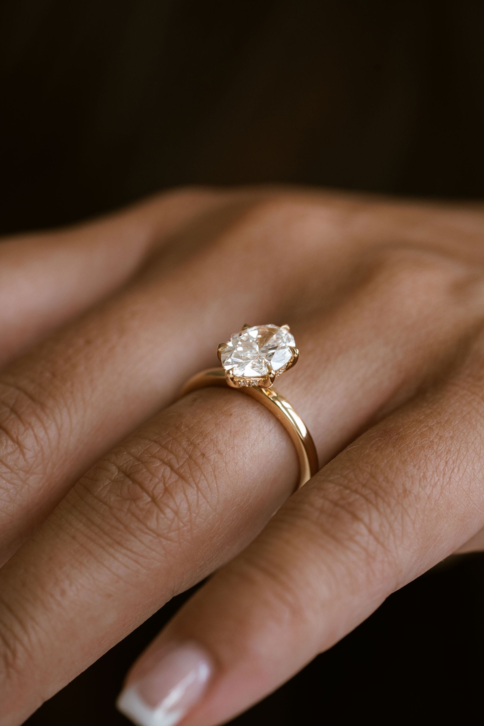 3.0 CT Elongated Cushion Solitaire Lab Grown Diamond Engagement Ringt