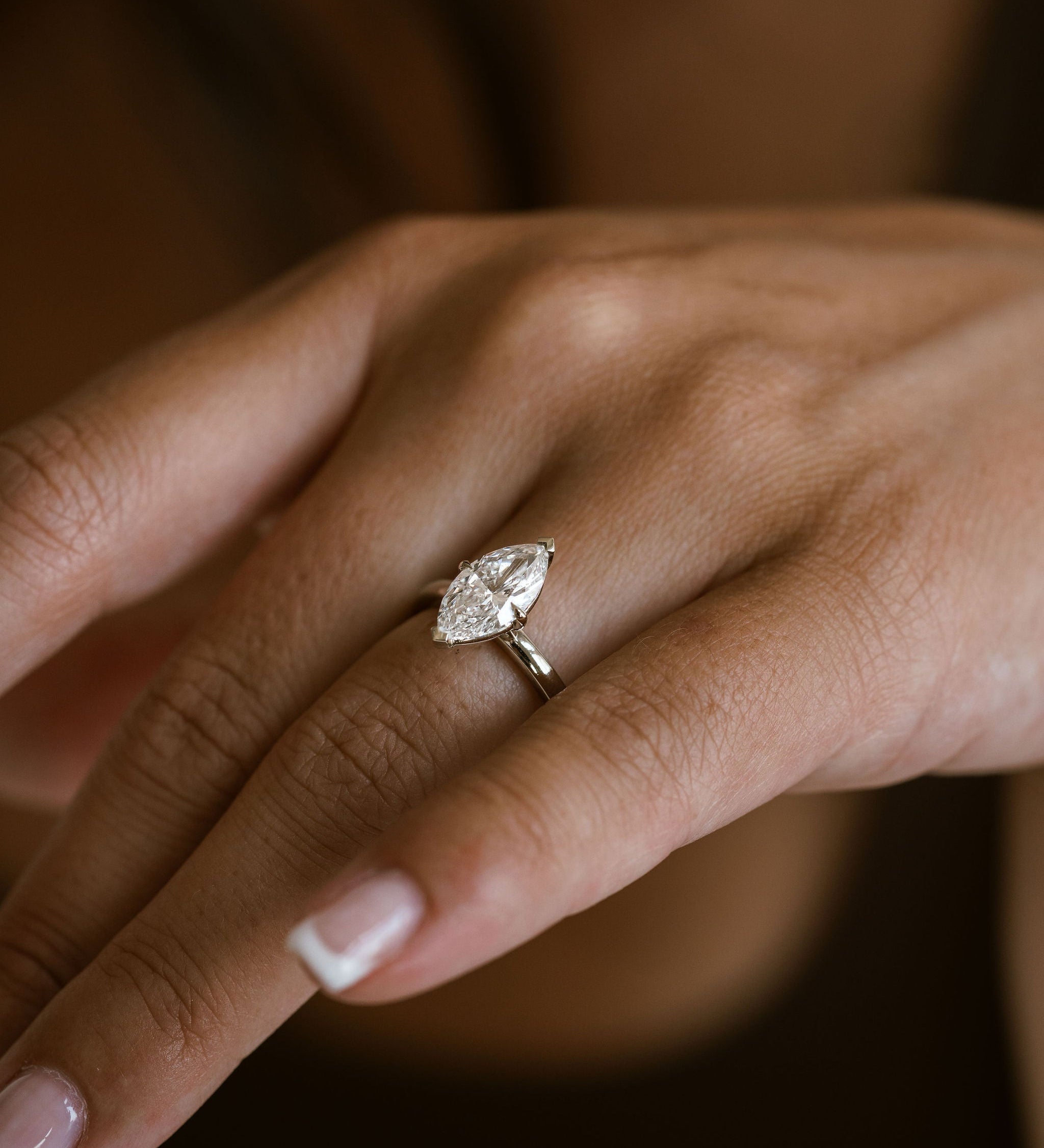 3.0 CT Elongated Cushion Solitaire Lab Grown Diamond Engagement Ringt