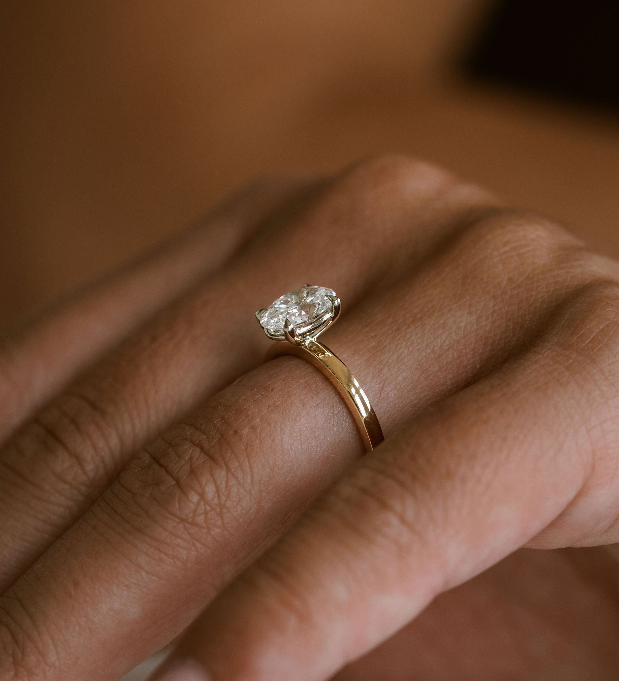 3.0 CT Elongated Cushion Solitaire Lab Grown Diamond Engagement Ringt