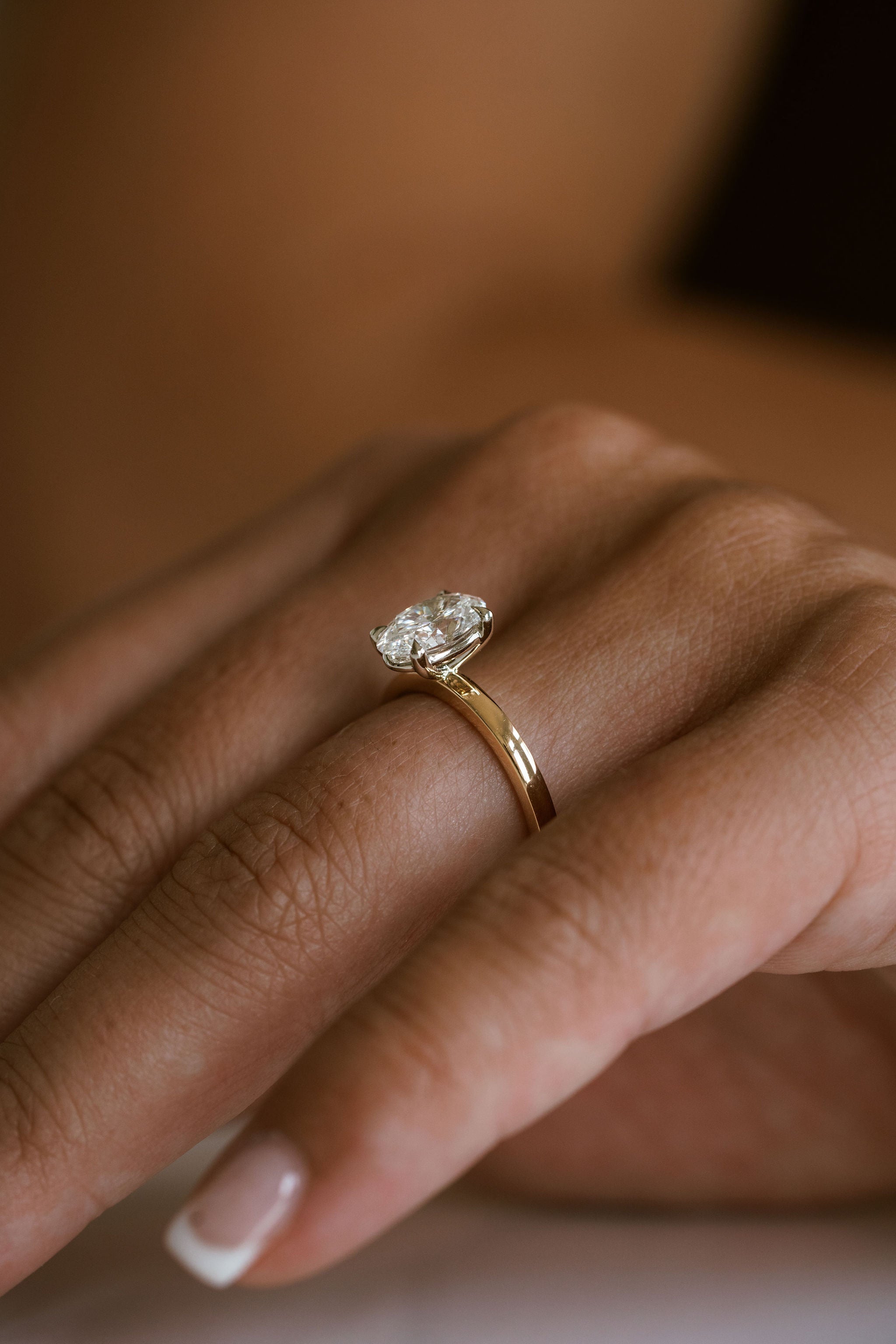 3.0 CT Elongated Cushion Solitaire Lab Grown Diamond Engagement Ringt