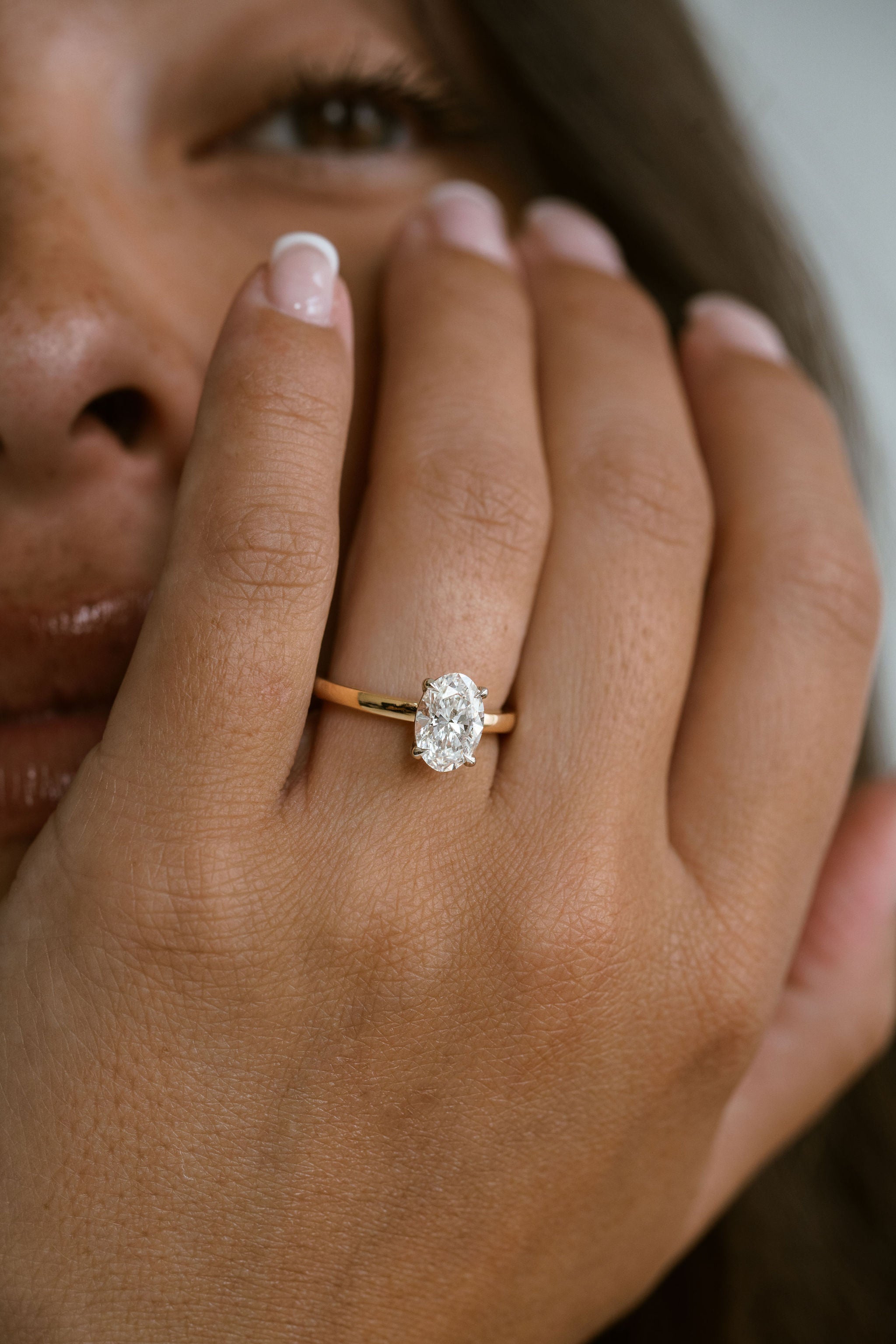 3.0 CT Elongated Cushion Solitaire Lab Grown Diamond Engagement Ringt