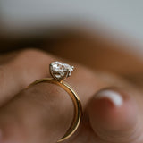 3.0 CT Elongated Cushion Solitaire Lab Grown Diamond Engagement Ringt