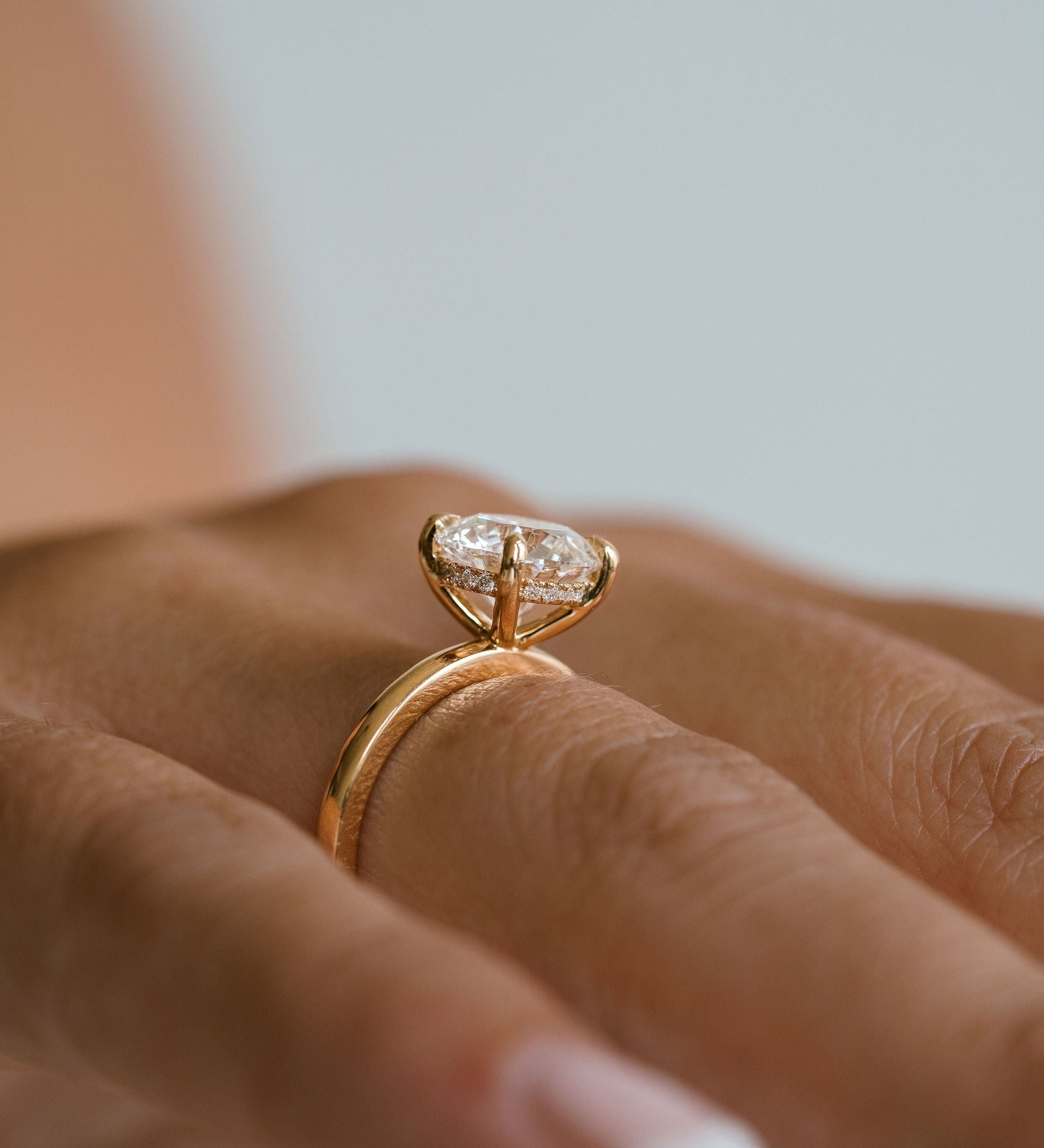 3.0 CT Elongated Cushion Solitaire Lab Grown Diamond Engagement Ringt