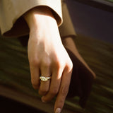 3.0 CT Elongated Cushion Solitaire Lab Grown Diamond Engagement Ringt