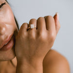3.0 CT Elongated Cushion Solitaire Lab Grown Diamond Engagement Ringt