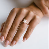 3.0 CT Elongated Cushion Solitaire Lab Grown Diamond Engagement Ringt