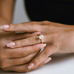 3.0 CT Elongated Cushion Solitaire Lab Grown Diamond Engagement Ringt