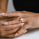 3.0 CT Elongated Cushion Solitaire Lab Grown Diamond Engagement Ringt