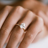 3.0 CT Elongated Cushion Solitaire Lab Grown Diamond Engagement Ringt