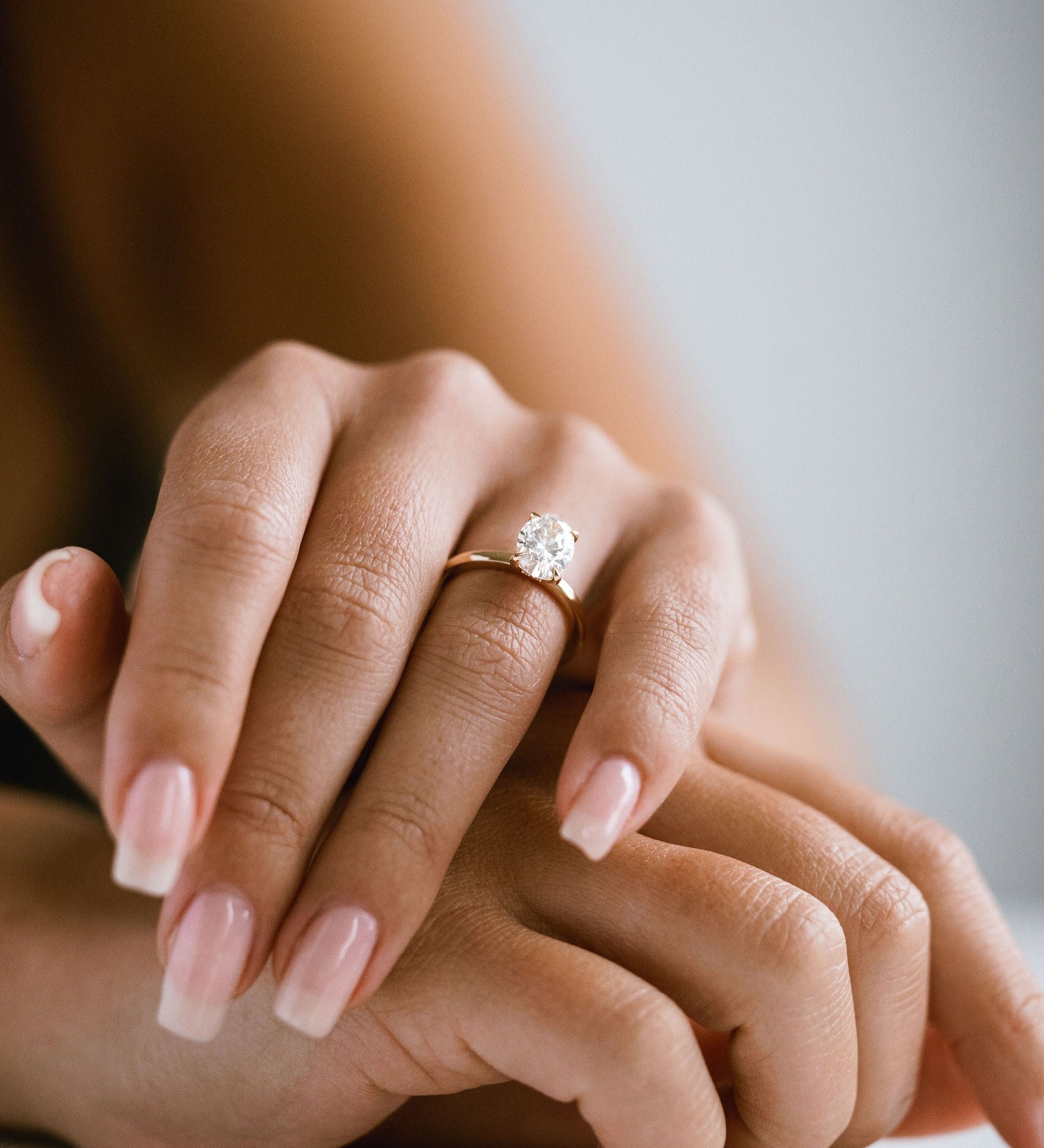 3.0 CT Elongated Cushion Solitaire Lab Grown Diamond Engagement Ringt