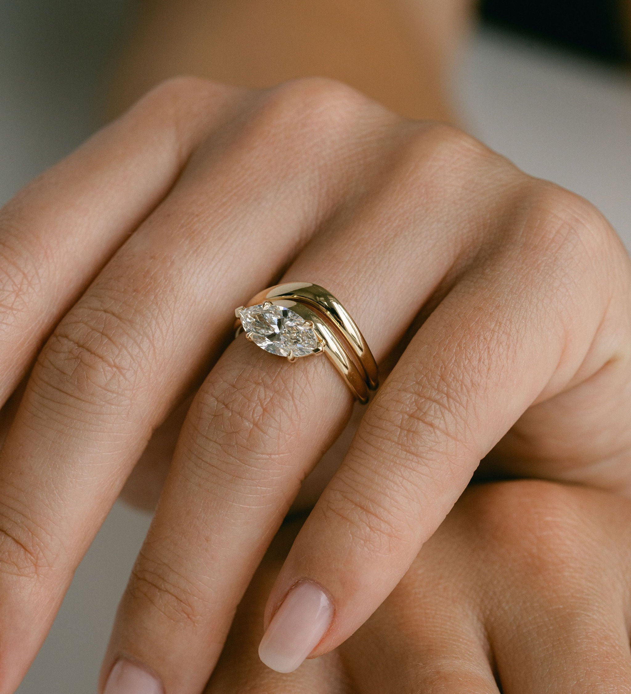 3.0 CT Elongated Cushion Solitaire Lab Grown Diamond Engagement Ringt