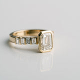 3.0 CT Elongated Cushion Solitaire Lab Grown Diamond Engagement Ringt