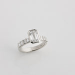 3.0 CT Elongated Cushion Solitaire Lab Grown Diamond Engagement Ringt
