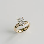 3.0 CT Elongated Cushion Solitaire Lab Grown Diamond Engagement Ringt