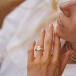 3.0 CT Elongated Cushion Solitaire Lab Grown Diamond Engagement Ringt