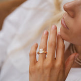 3.0 CT Elongated Cushion Solitaire Lab Grown Diamond Engagement Ringt