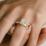 3.0 CT Elongated Cushion Solitaire Lab Grown Diamond Engagement Ringt