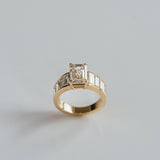 3.0 CT Elongated Cushion Solitaire Lab Grown Diamond Engagement Ringt