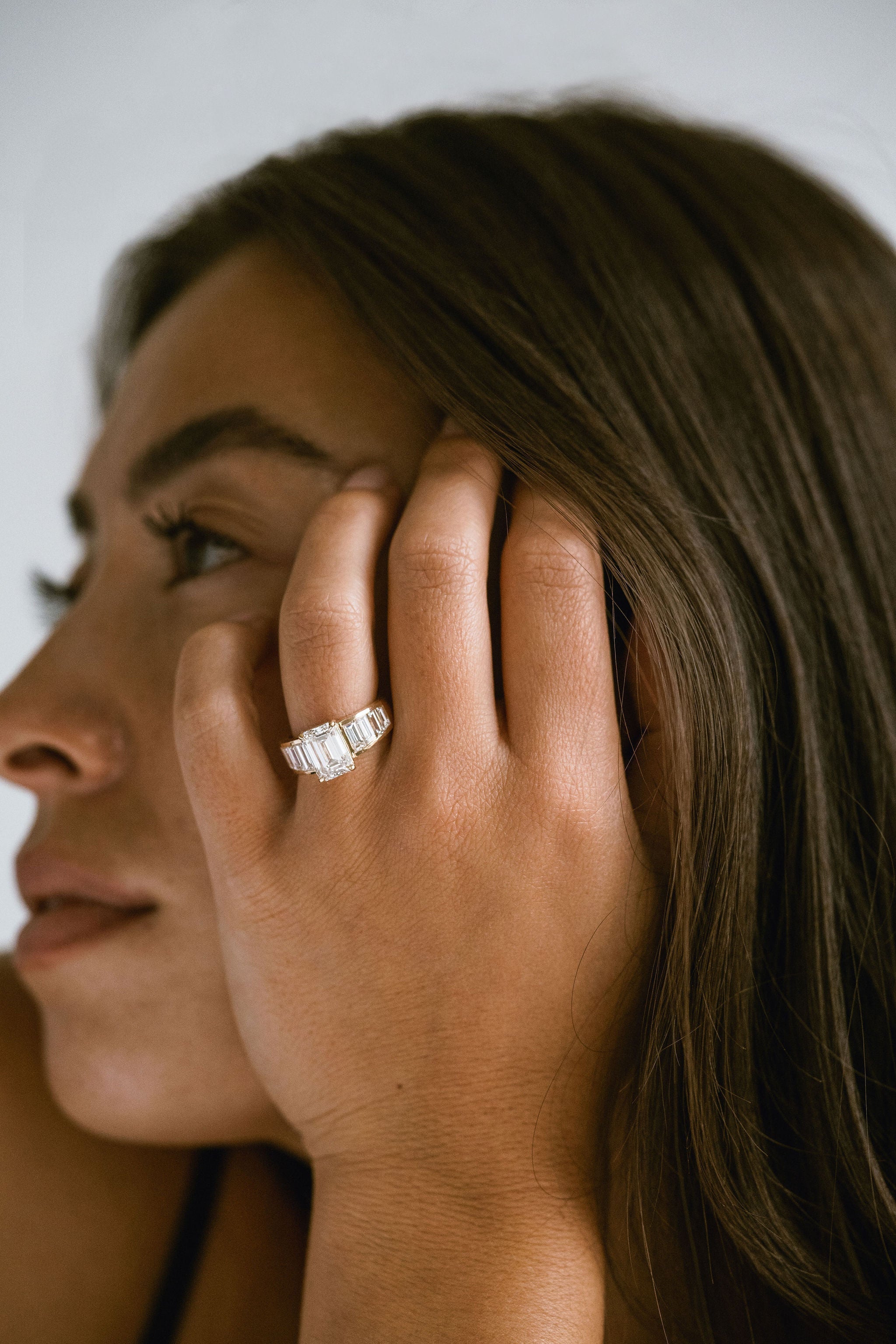 3.0 CT Elongated Cushion Solitaire Lab Grown Diamond Engagement Ringt