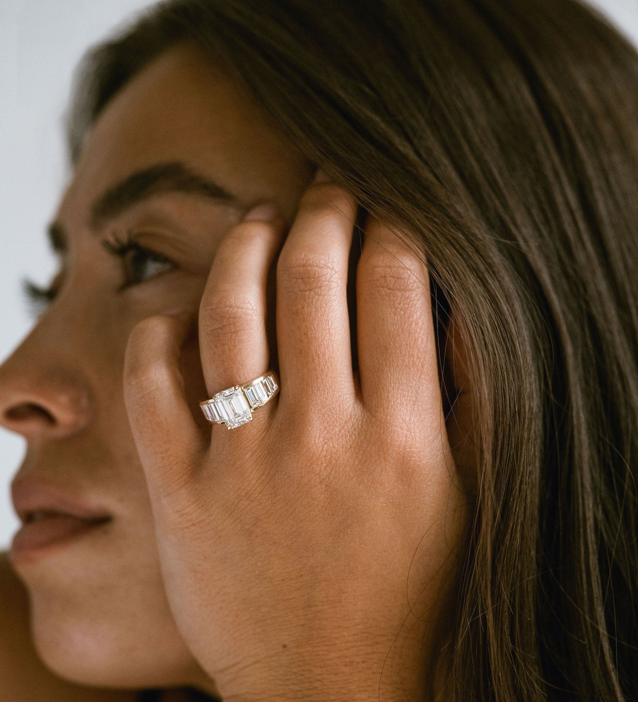 3.0 CT Elongated Cushion Solitaire Lab Grown Diamond Engagement Ringt