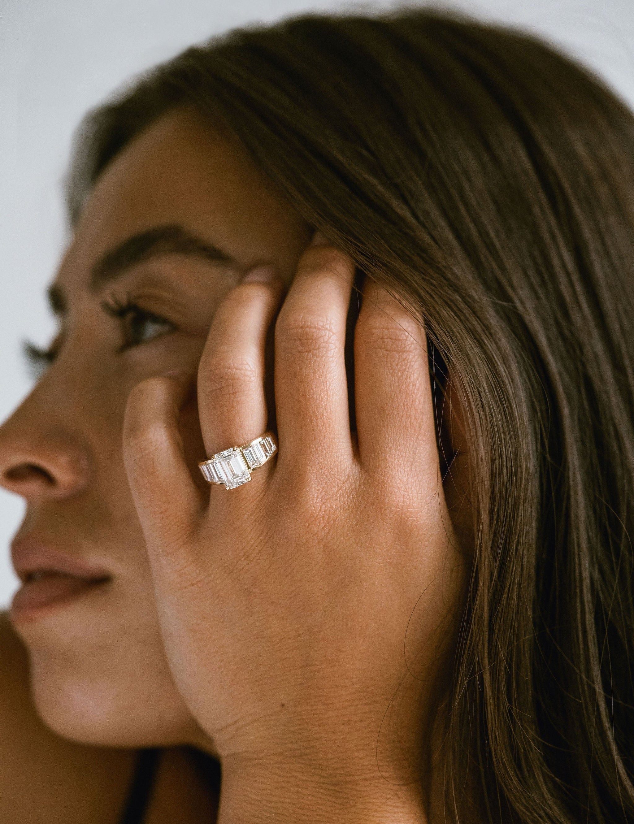 3.0 CT Elongated Cushion Solitaire Lab Grown Diamond Engagement Ringt