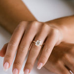 3.0 CT Elongated Cushion Solitaire Lab Grown Diamond Engagement Ringt