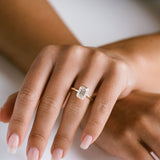 3.0 CT Elongated Cushion Solitaire Lab Grown Diamond Engagement Ringt