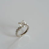 3.0 CT Elongated Cushion Solitaire Lab Grown Diamond Engagement Ringt