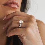 3.0 CT Elongated Cushion Solitaire Lab Grown Diamond Engagement Ringt
