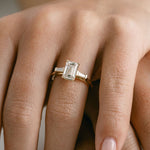 3.0 CT Elongated Cushion Solitaire Lab Grown Diamond Engagement Ringt