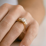 3.0 CT Elongated Cushion Solitaire Lab Grown Diamond Engagement Ringt